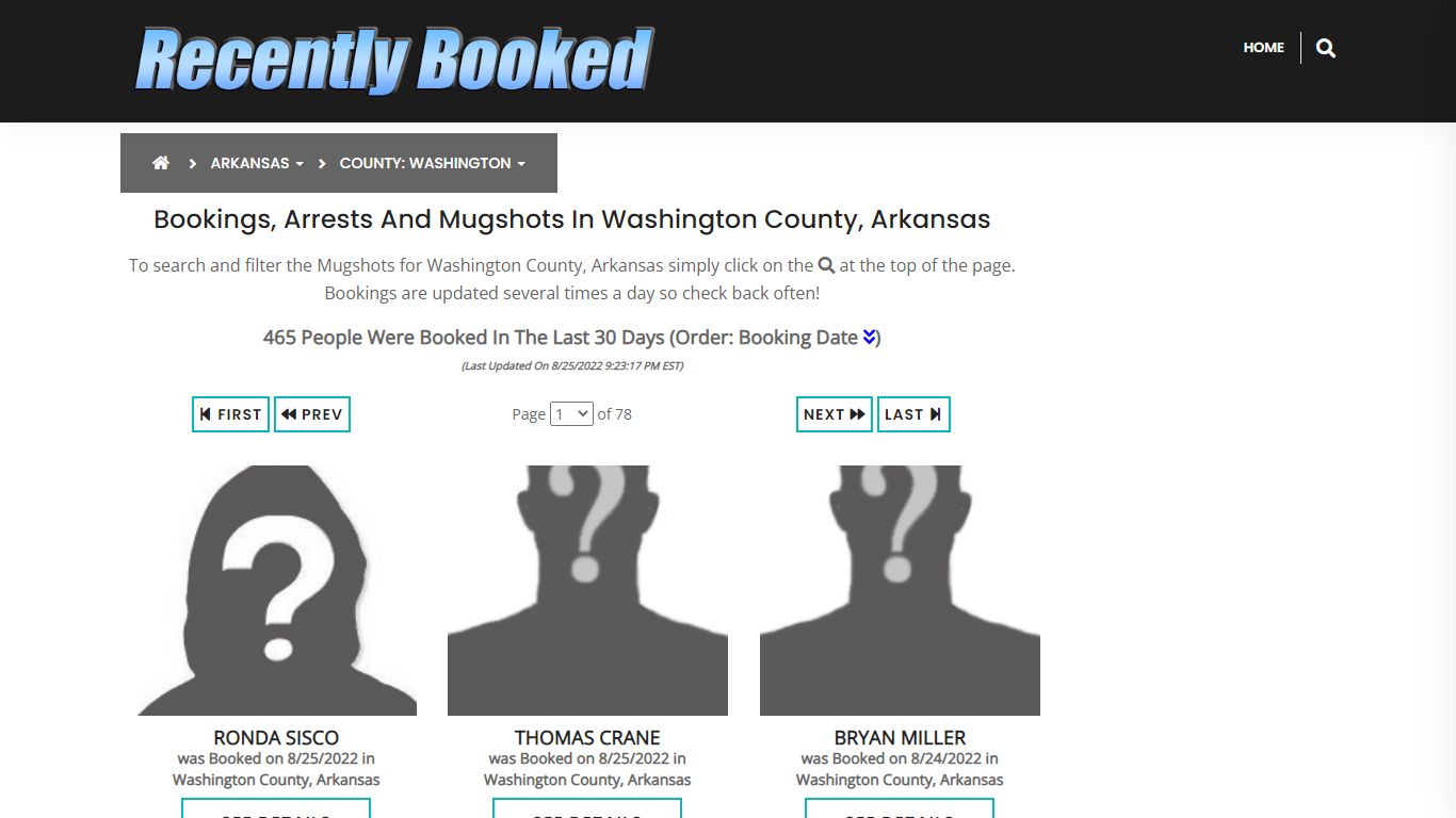 Bookings, Arrests and Mugshots in Washington County, Arkansas